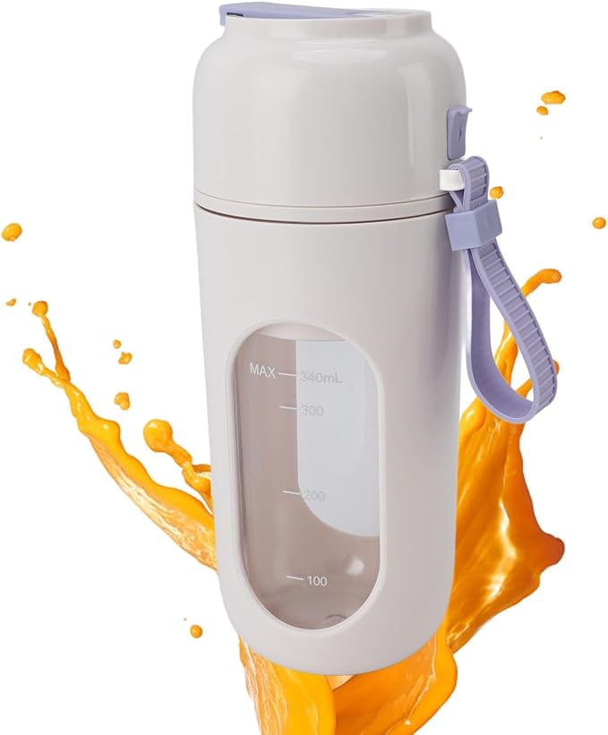 Haofy Portable Blender USB Rechargeable with 12 Steel Blades Mini Blender Cup for Home Sports Outdoors and Travel ()