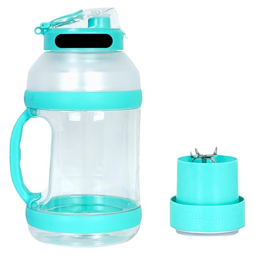 Powerful Portable Juicer Maker - 2000ml Capacity USB Rechargeable Blender Smoothies Juices - Ideal Home Office Outdoor Use(Mint Blue)