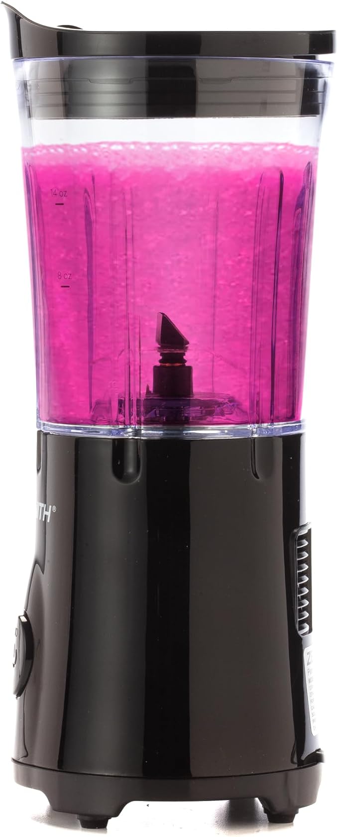 Zenith Portable Blender for Shakes and Smoothies with 14 Oz BPA Free Travel Cup and Lid Durable Stainless Steel Blades for Powerful Blending Performance Black (77406)
