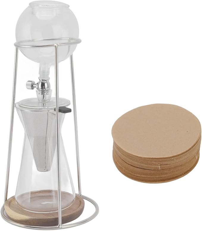 Ymiko Cold Brew Maker Ice Coffee Maker Machine with Strainer 600ml Drip Tower Coffee Maker Iced Drip Coffee Maker Coffee Drip Filter Tool Drip Coffee Maker for Home Kitchen Cafe