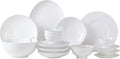 Fine Bone China Dinnerware SetPorcelain&ampCeramic Dinnerware SetsBone Stoneware &amp Ceramic Cookware Tableware Set Includes Dinner Plates|Spoons|Pasta Bowls|Soup Pot|Chopsticks (30PCS * 6-Person
