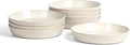 Stone Lain Claire 8-Piece Pasta Bowl Set Stoneware Bowls Dishwasher and Microwave Safe Dish Set for 8 White