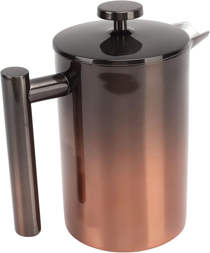 French Press Coffee Maker 304 Stainless Steel Coffee Press with Filter Double Layer Gradient Ramp Dishwasher Safe Coffee Pot (800ml)