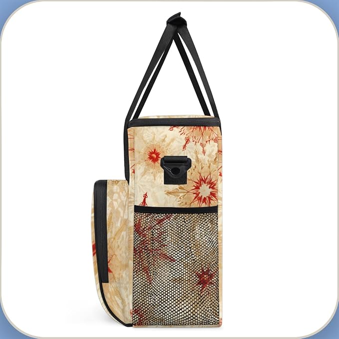 Xmas Snowflakes Coffee Maker Carrying Bag Abstract Snowflakes Travel Storage Bag Compatible with K-Mini or K-Mini Plus Single Serve Coffee Brewer Carrying Case with Multiple Pockets &amp Shoulder S