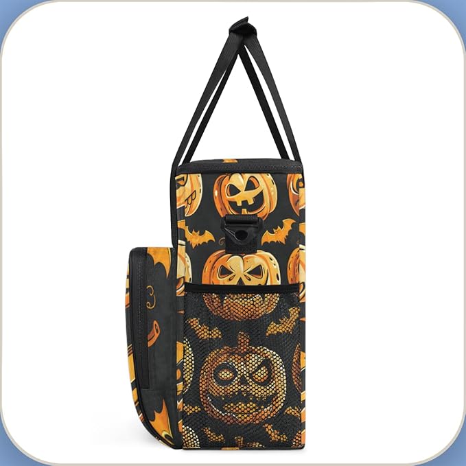 Abstract Pumpkin Coffee Maker Carrying Bag Halloween Pumpkin Travel Storage Bag Compatible with K-Mini or K-Mini Plus Single Serve Coffee Brewer Carrying Case with Multiple Pockets &amp Shoulder St