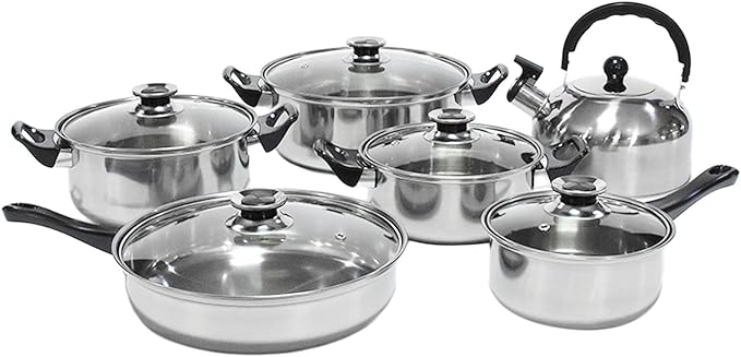 Generic Home Kitchen Cookware Sets Long Handle Pasta Pot Multifunction with Glass Lid 31cm