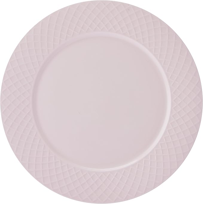 Miksa Trellis Pink Bone China Chip Resistant Lightweight 12 Piece Dinnerware Set Service for 4