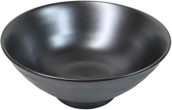 Ebros Gift Iron Black Clay Underglaze Technique Tetsu Kesho Porcelain Dinnerware Kitchen Set Asian Japanese Restaurant Supply (Pack Of 5 Large Salad Pho Ramen Soup Bowl 40oz)