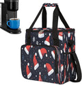 Christmas (703) Coffee Maker Carring Bag Travel Carrying Storage Tote Bag Compatible with Keurig K-Mini or K-Mini Plus Portable Single Serve Coffee Brewer Case with Pockets for K-cup Pods