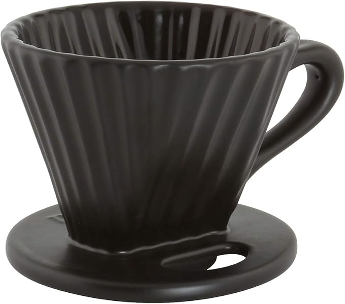 Chantal Lotus ceramic pour over coffee dripper 8 Ounce Matte Black