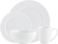 16 Piece Dinnerware Set Service for 4 White Solid Formal Round Porcelain Microwave Safe
