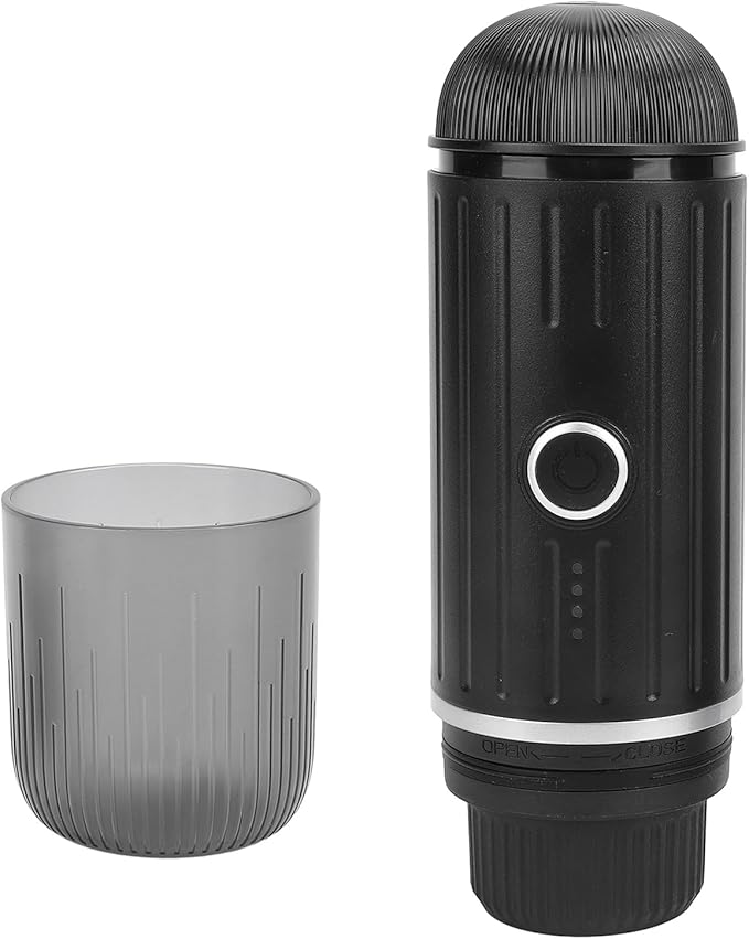 Brrnoo Portable Coffee Maker Portable Maker Machine with Spoon Capsule Box 2 in 1 19BAR Pressure Electric Heating Travel Coffee for Camping Hiking Office Use