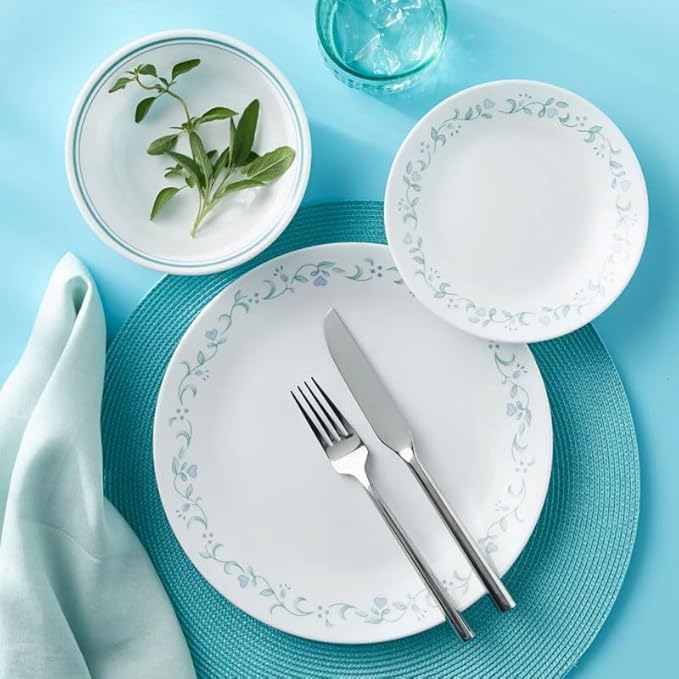 Plate Dinnerware Set Round 12-Piece Porcelain Dishes Tableware Bowl Sets Kitchen
