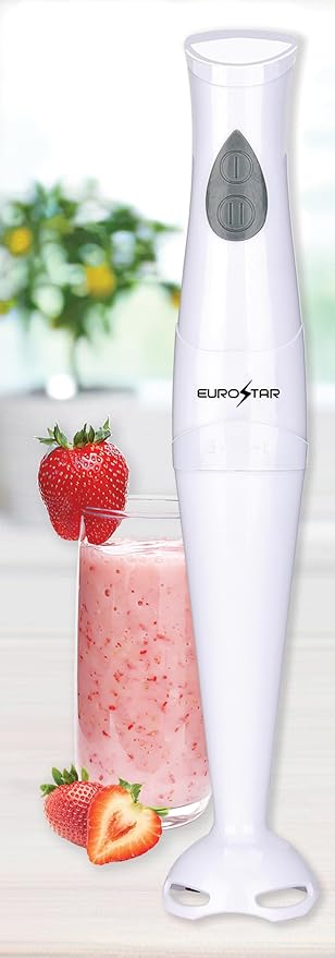 EUROSTAR EH402W 2-Speed Immersion Hand Blender with Detachable Shaft White