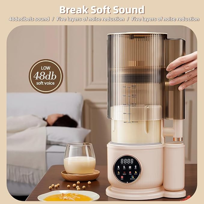 8-in-1 Silent Nut Milk Maker with 10 Blades1000ml Large Capacity LED Display Delay Start Keep Warm Self-Cleaning for Soy Milk Almond Milk Oat MilkJuice (Green)
