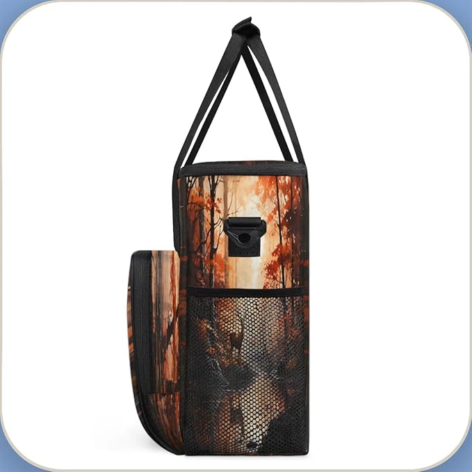 Forest Animal Deer Coffee Maker Carrying Bag for Keurig K-Mini or K-Mini Plus Storage Portable Coffee Maker Travel Bag