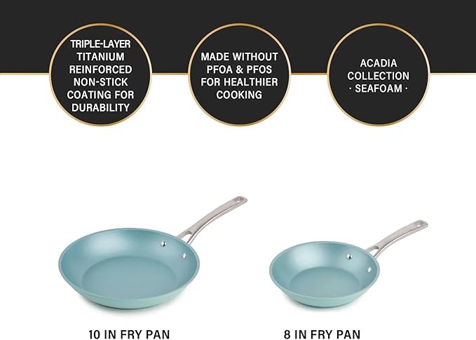 12-Piece Nonstick Pots and Pans Set – Heavy-Duty Aluminum Titanium Nonstick Induction Compatible Oven Safe Cookware Set with Lids &amp Protectors – Premium Kitchen Set (Blue)