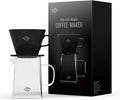 Pour Coffee Dripper Set Manual Drip Ceramic Coffee Maker 600ML Glass Carafe Ceramic Dripper Coffee Filters（Black）