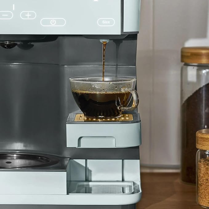 Multi-Brew Coffee Maker – 12-Cup Carafe &amp Single-Serve Pod or Grounds Iced Coffee Mode Programmable Touch Display Includes Filters (Hydrangea)