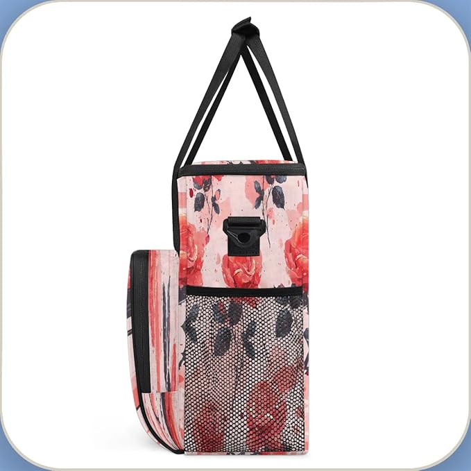 Flower Rose Coffee Maker Travel Bag for K-Mini or K-Mini Plus Single Serve Coffee Brewer Portable Storage Tote Case for Tarvel