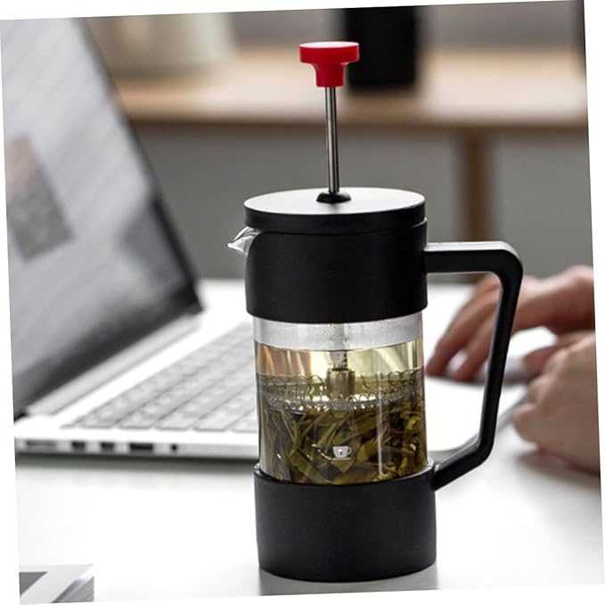 VALICLUD 350ml Manual Press Coffee Maker Heat-resistant Glass Coffee Pot Stainless Steel Filter Suitable for Home Brewing and Tea Brewing