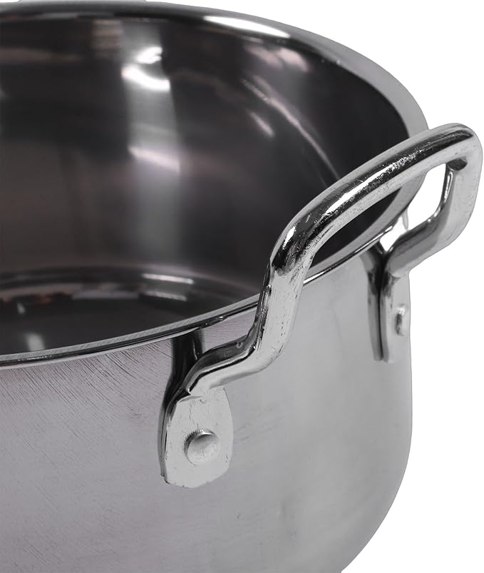 Stainless Steel Cookware Set 16 28cm Dishwasher Safe Multipurpose Kitchen Pots with Ergonomic Handles for Induction Gas Electric Stovetops