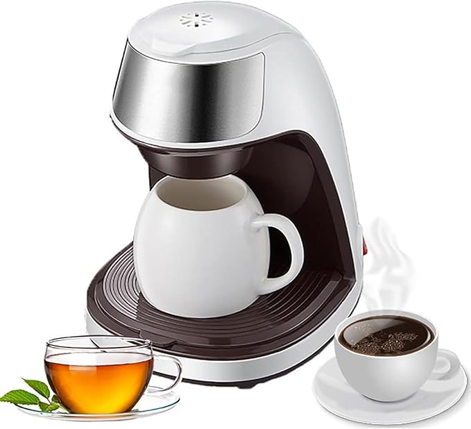 Electric Coffee Machine Semi-automatic Drip Type Electric Tea Kettle with Ceramic Cup 300ml Capacity Steam Extraction Anti-Dry Burn for Office Home Use