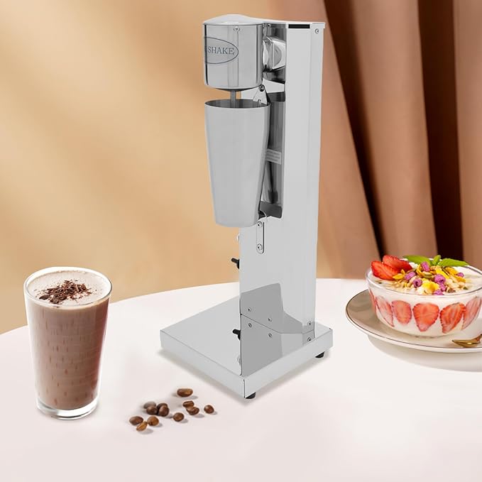 Milk Shaker Blender 18000RPM Single Head Stainless Steel Milkshake Maker with 22ounces Cup Commercial Electric High Speed Drink Mixer Machine for Restaurant Cafe Bar