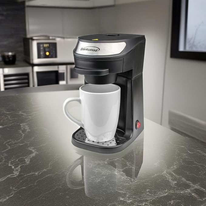 Brentwood TS-111BK Single Serve Coffee Maker with Mug 1 milliliters Black