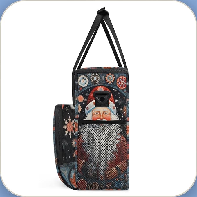 Xmas Santa Claus Coffee Maker Carrying Bag Fantastic Santa Claus Travel Storage Bag Compatible with K-Mini or K-Mini Plus Single Serve Coffee Brewer Carrying Case with Pockets &amp Shoulder Strap
