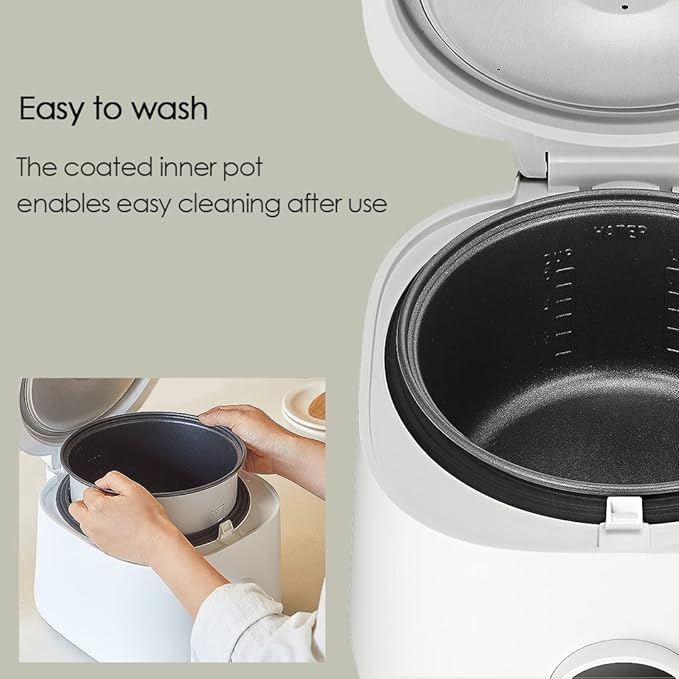 [CUCHEN] CRE-D0601WUS | Rice Cooker 6 Cup (Uncooked) (1.14 quarts): 6 person serving/per use | Warmer | Detachable Clean Cover | Nonstick Inner Pot | White Multi Cooker Function