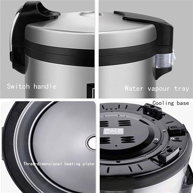 Electric Rice Cooker (10L-25L) Commercial Large Rice Cooker Automatic Insulatiofor Hotels Canteens School Restaurant US/EU Used(20L-1950W)