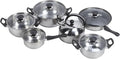 Haofy Stainless Steel Cookware Set Non Stick Pots and Pans Set with Saucepan Stock Pot and Tea Kettle for Frying Boiling and Stewing