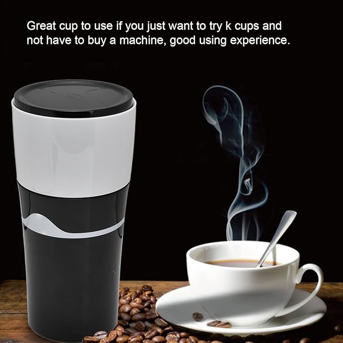 Zerodis Portable Drip Coffee Maker 450ML Travelling Drip Coffee Machine Office Camping Hot and Cold Brew Coffee Makers for Capsules(Black and white)