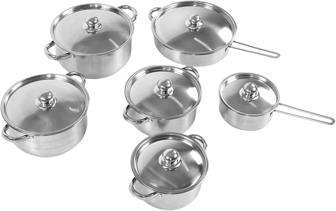 Stainless Steel Cookware Set Induction Kitchen Pots and Pans Set for Boiling Frying and Cooking Includes Milk Pot and Lids for Versatile Cooking