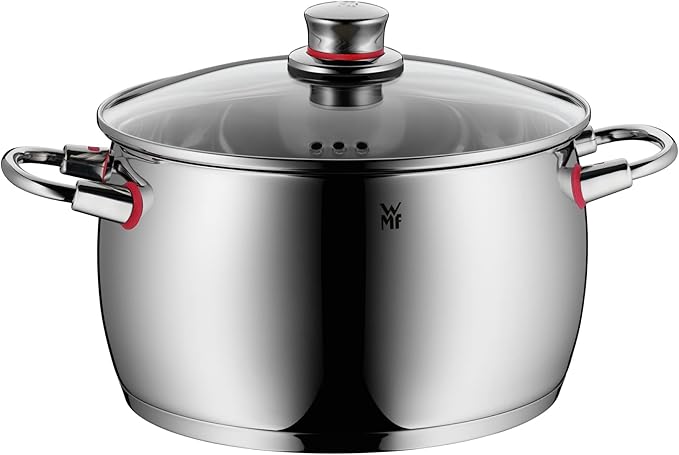 WMF Pot Set 5-Piece Quality One Steam Vent Glass Lid Cromargan® Stainless Steel Polished Suitable for Induction Hobs Dishwasher-Safe