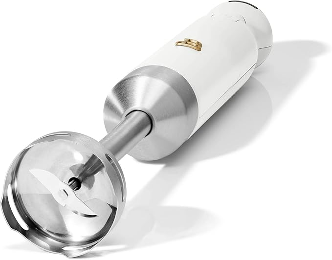 Cordless Immersion Blender 5-in-1 Set | Rechargeable Hand Blender with Chopper Whisk &amp Measuring Cup | 6 Variable Speeds | Stainless Steel Blades | BPA-Free | Stick Blender