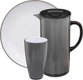 WELL HOME MOBILIARIO &amp DECORACIÓN WellHome grey polystyrene dinnerware set.