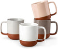 MALACASA Ceramic Coffee Mugs Set of 4 16oz Coffee Cups Modern Farmhouse Mugs for Coffee Latte Tea Hot Chocolate Cappuccino Milk Microwave &amp Dishwasher Safe Multicolor Series TARA