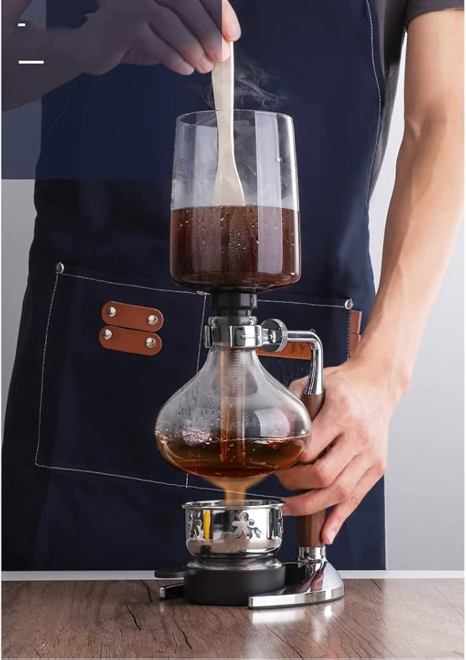 JITEM Cafetera Syphon Coffee Maker Manual Retro Vacuum Glass Siphon Pot Percolators 3-5 Cups Glass Tabletop Siphon Coffee Maker for Coffee or Tea