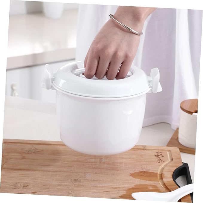 Rice Cooker Rice Maker for Microwave Food Storage Bowl Microwave Bowl with Lid Microwave Rice Pots Microwave Rice Cooking Microwave Steamer Basket Travel Pasta Insulation Plastic