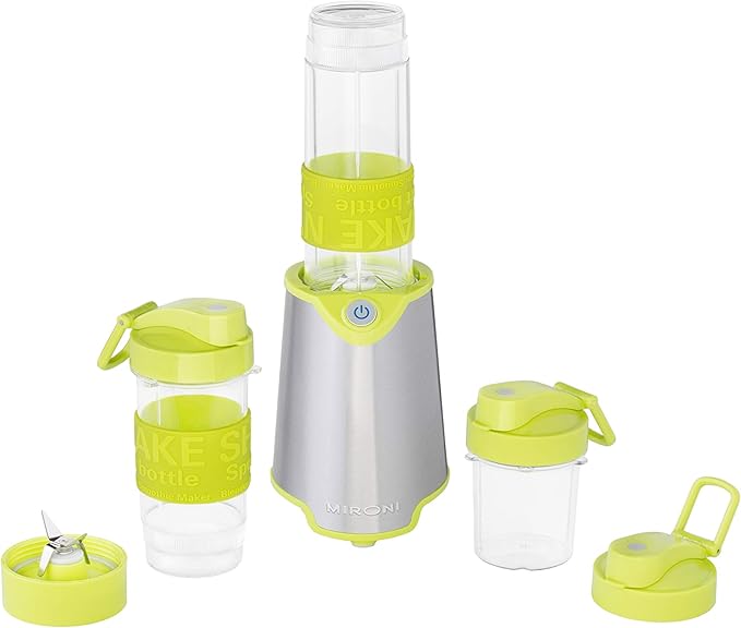 Mironi Personal Smoothie Blender 2-in-1 Single Serve 500W With 20 Oz Tritan Sports Bottle and Grinder Cup for Juices Shakes Smoothies and More