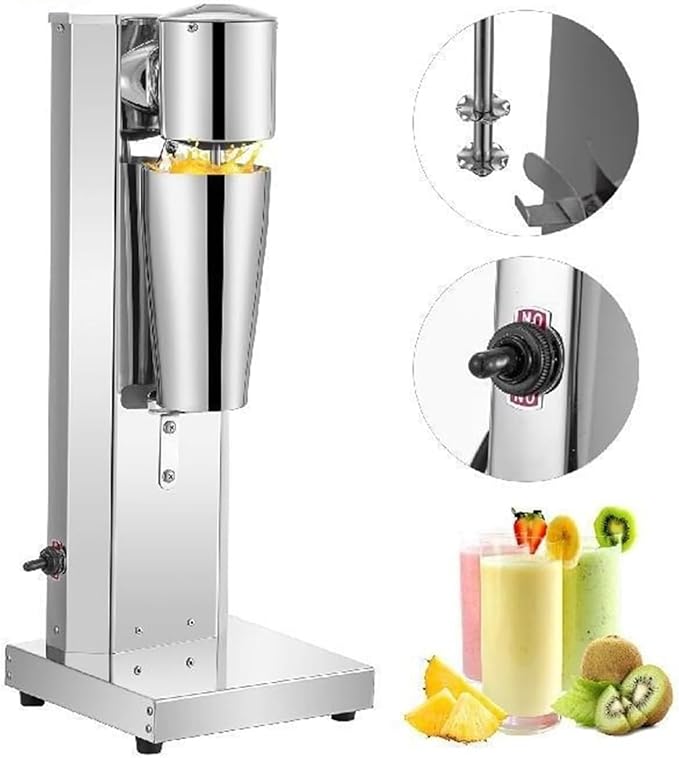 Commercial Milkshake Machine 800ml Stainless Steel Electric Single Head Milk Bubble Tea Stirring Machine Smoothie Blender
