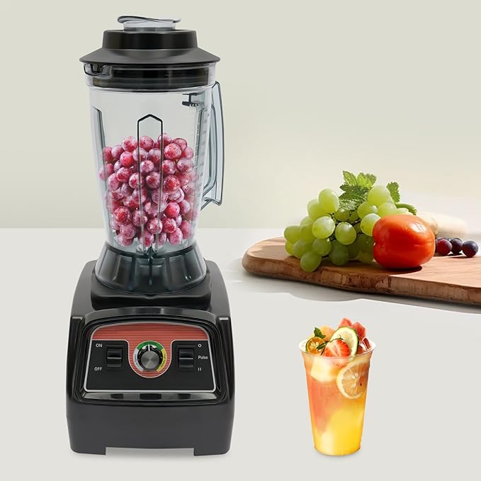 Powerful 2800W Professional Blender with 3.9L Large Capacity 57000 RPM High Speed 304 Stainless Steel Blade for Smoothies Juices Shakes Soups Ice Cream and More – Easy Clean