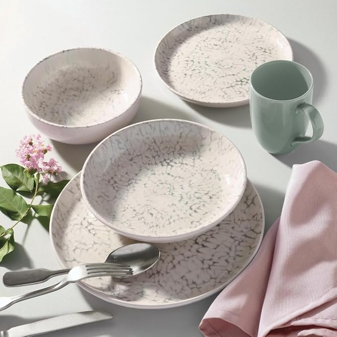 Oxford Contempo Glacier Stoneware 20 Piece Dinnerware Set Service for 4