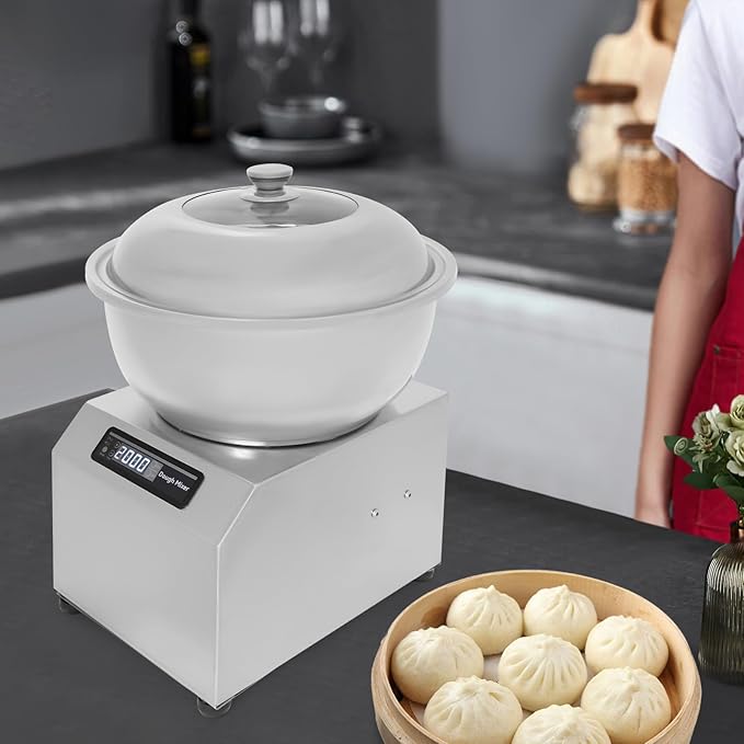 Commercial Dough Mixer Machine 1500W 8KG Heavy Duty Spiral Kneader with 1400rpm &amp Dual Rotation 110V Free Standing Electric Dough Maker for Bakery Restaurant Pizza Dough