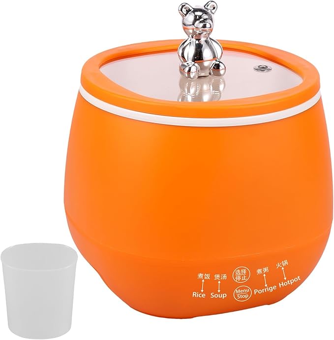 THEGA 1.8L Electric Rice Cooker 18 Minutes Fast Cooking Rice Cooker For 1-6 People With Keep Warm Function Automatic Cooking Non-Stick Inner Pot Measuring Cup For Home Cooking(Orange)