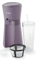 Mr. Coffee Iced Coffee Maker Single Serve Machine with 22-Ounce Tumbler and Reusable Coffee Filter Lavender