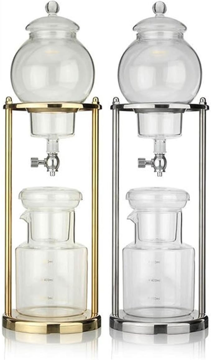 Coffee Carafe Drip Coffee Machine Espresso Cold Drink Machine Coffee Pot Ice Drip Pot Reusable Glass Filter Percolator Tool Convenient(Silvery 600ml)