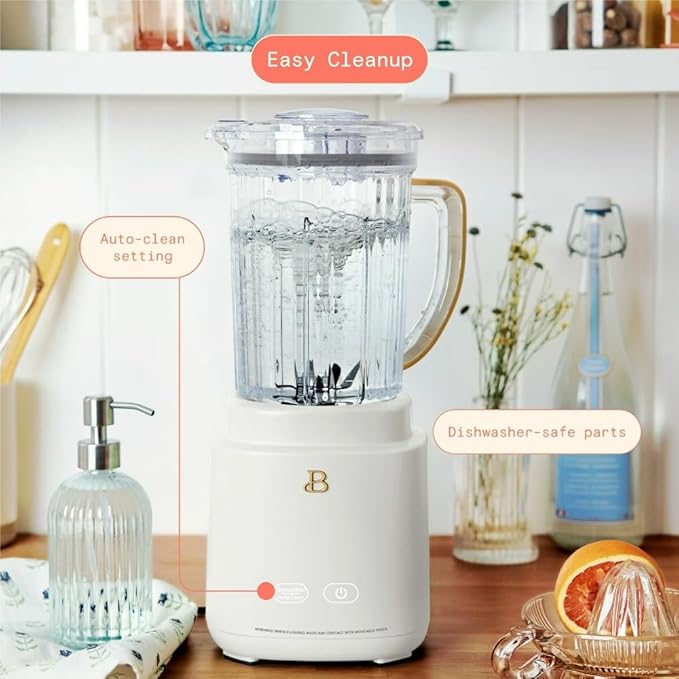 Power Exact Countertop Blender System 700W Motor 50oz Tritan Jar 20oz To-Go Cup 4 Presets 3 Speeds PrecisionSense Technology (white)